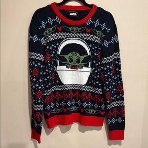 Disney Star Wars Black and Red Crewneck Ugly Christmas Sweater